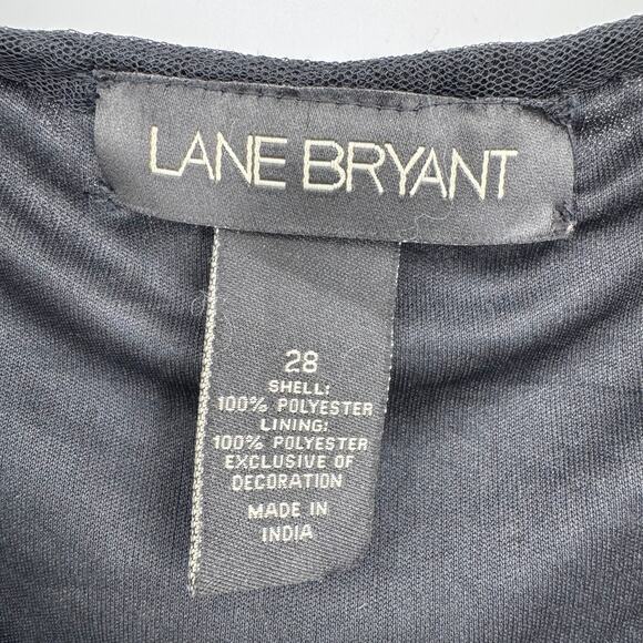 Lane Bryant blouse 28 beaded evening cocktail sheer flutter sleeve faux wrap - Picture 7 of 9